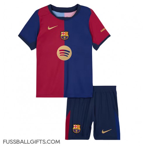 Barcelona Fußballbekleidung Heimtrikot Kinder 2024-25 Kurzarm (+ kurze hosen)